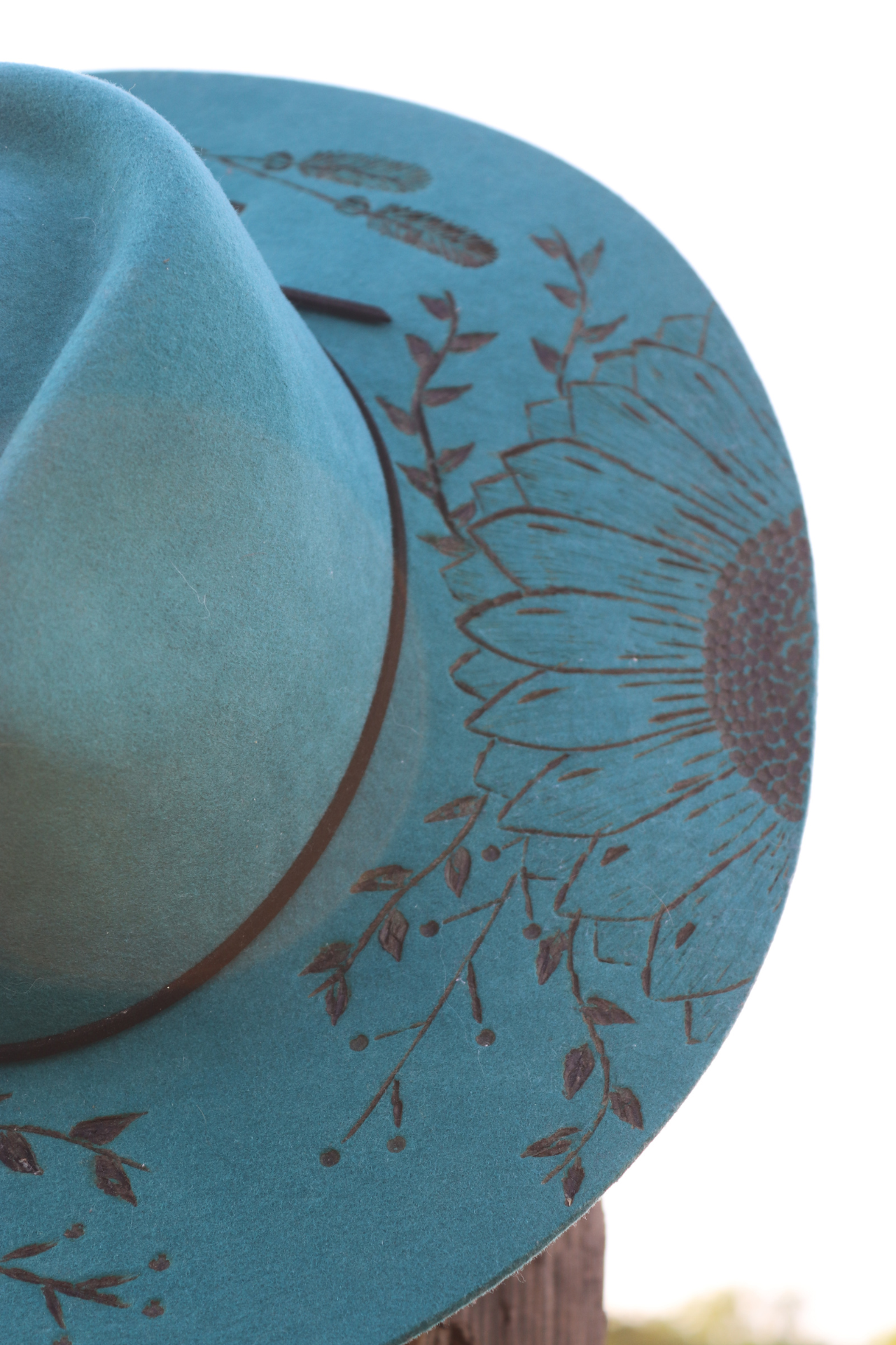 Turquoise Sunflower Hat