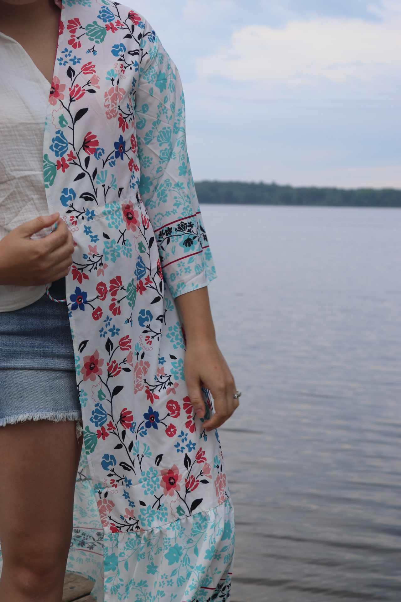Long Sleeve Floral Kimono