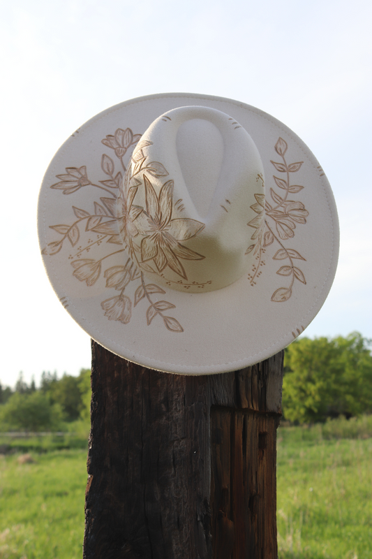 Cream Floral Hat
