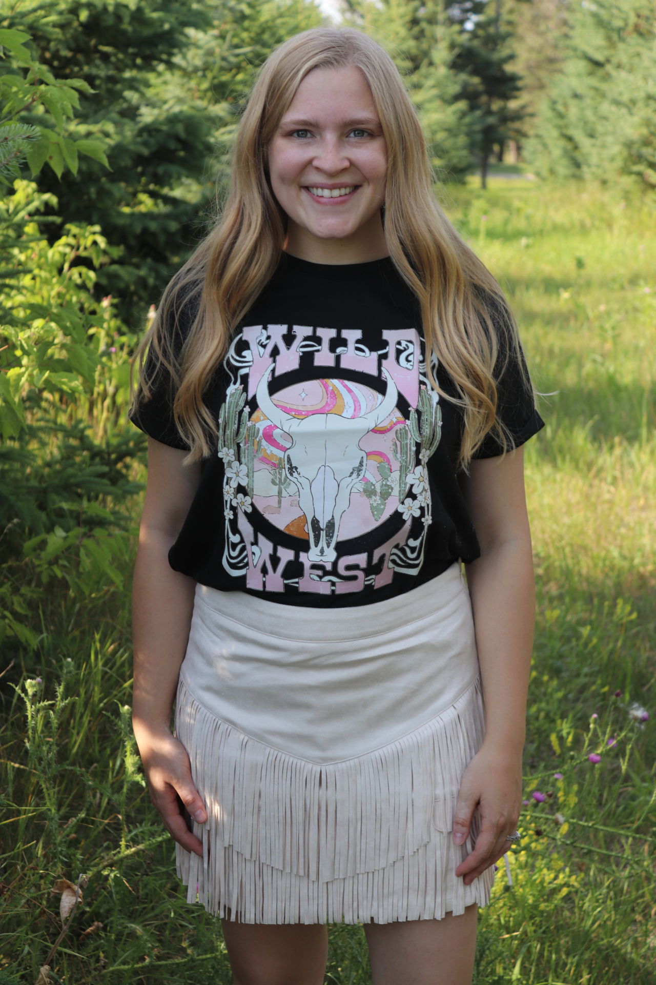 Cream Fort Worth Fringe Skirt