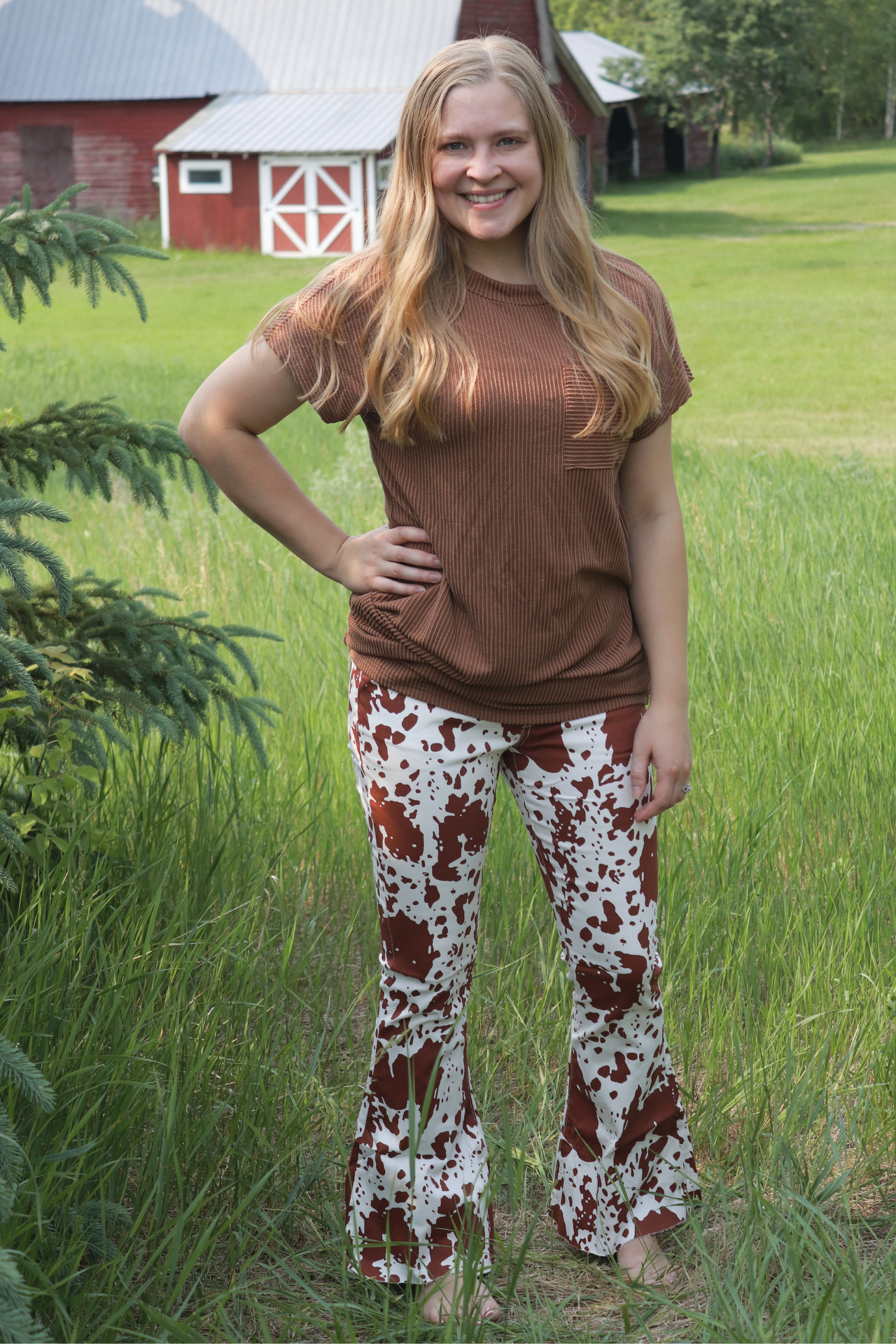 Cow Print Flares