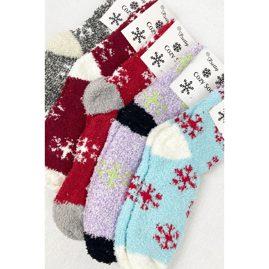 Assorted Snowflake Cozy Socks