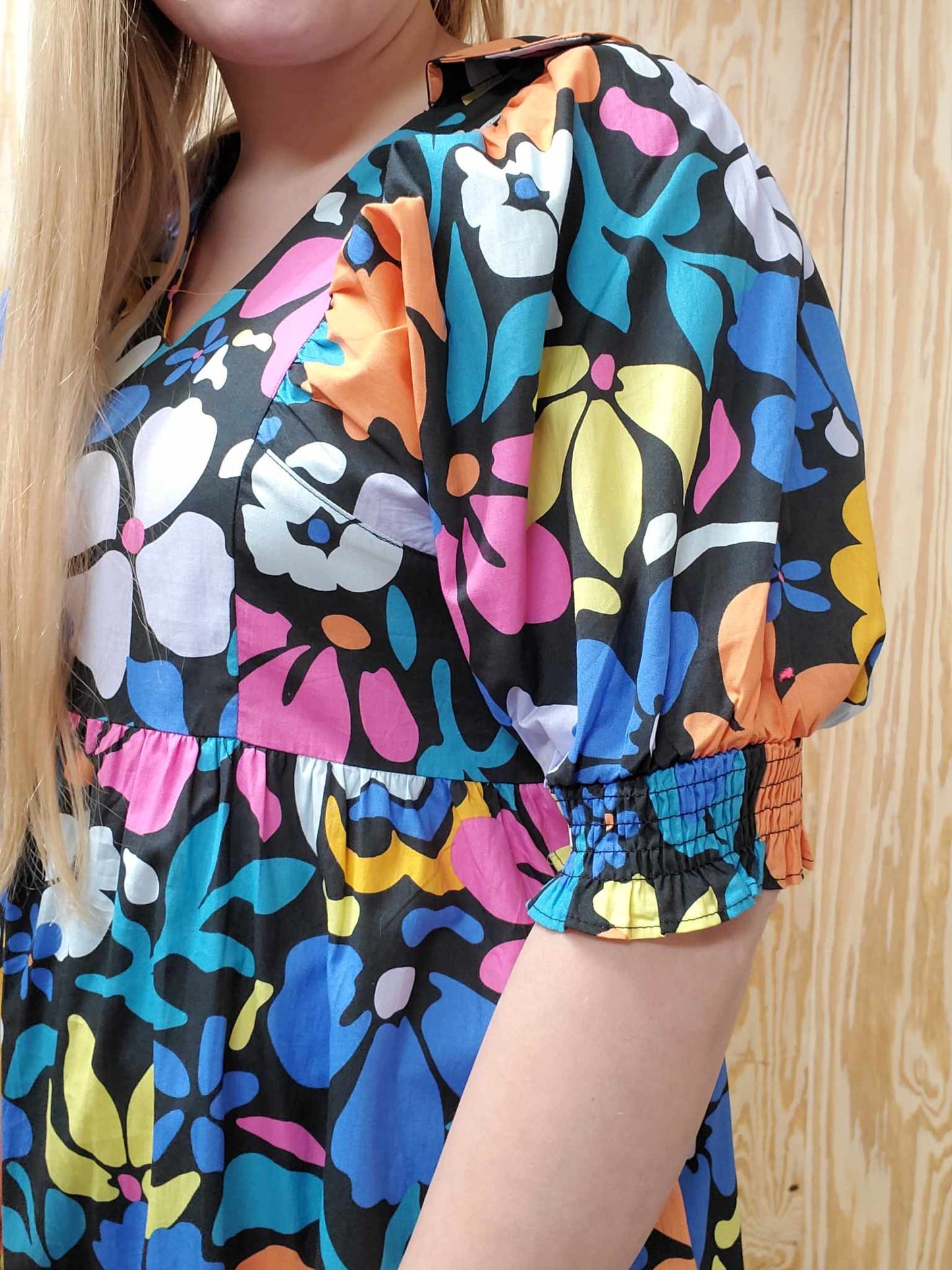 Bright Floral Collared Dress