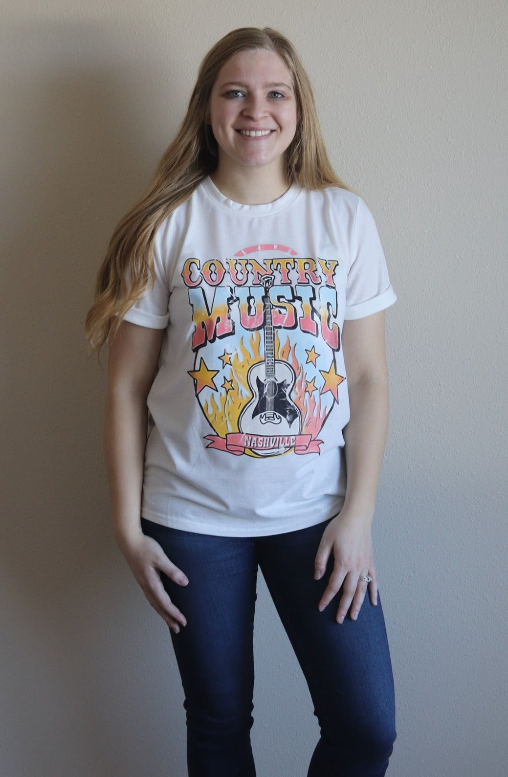 White Country Music T-shirt