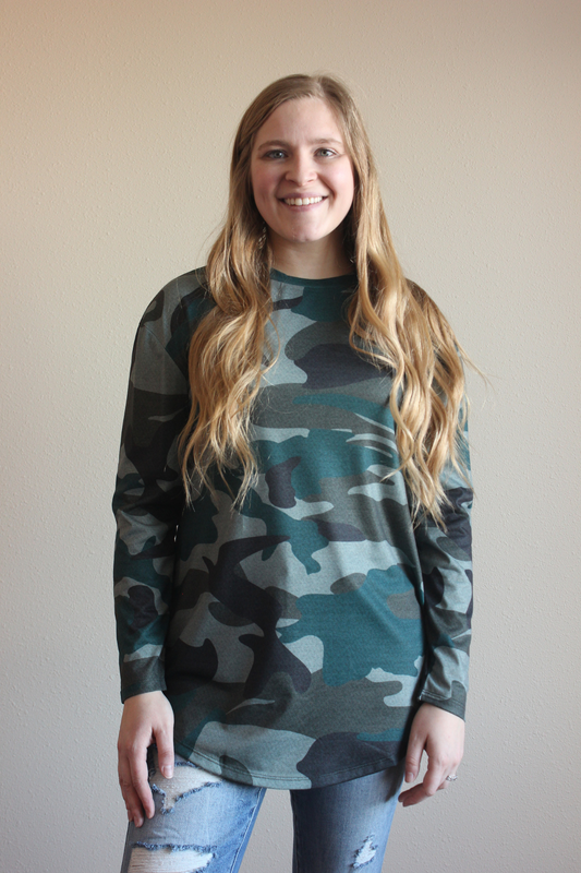 Camouflage Long Sleeve Top