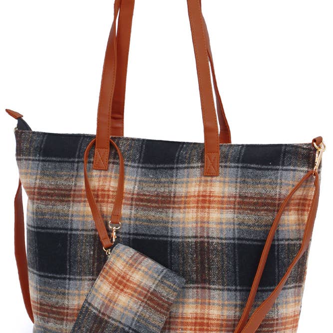 Plaid Weekender Tote