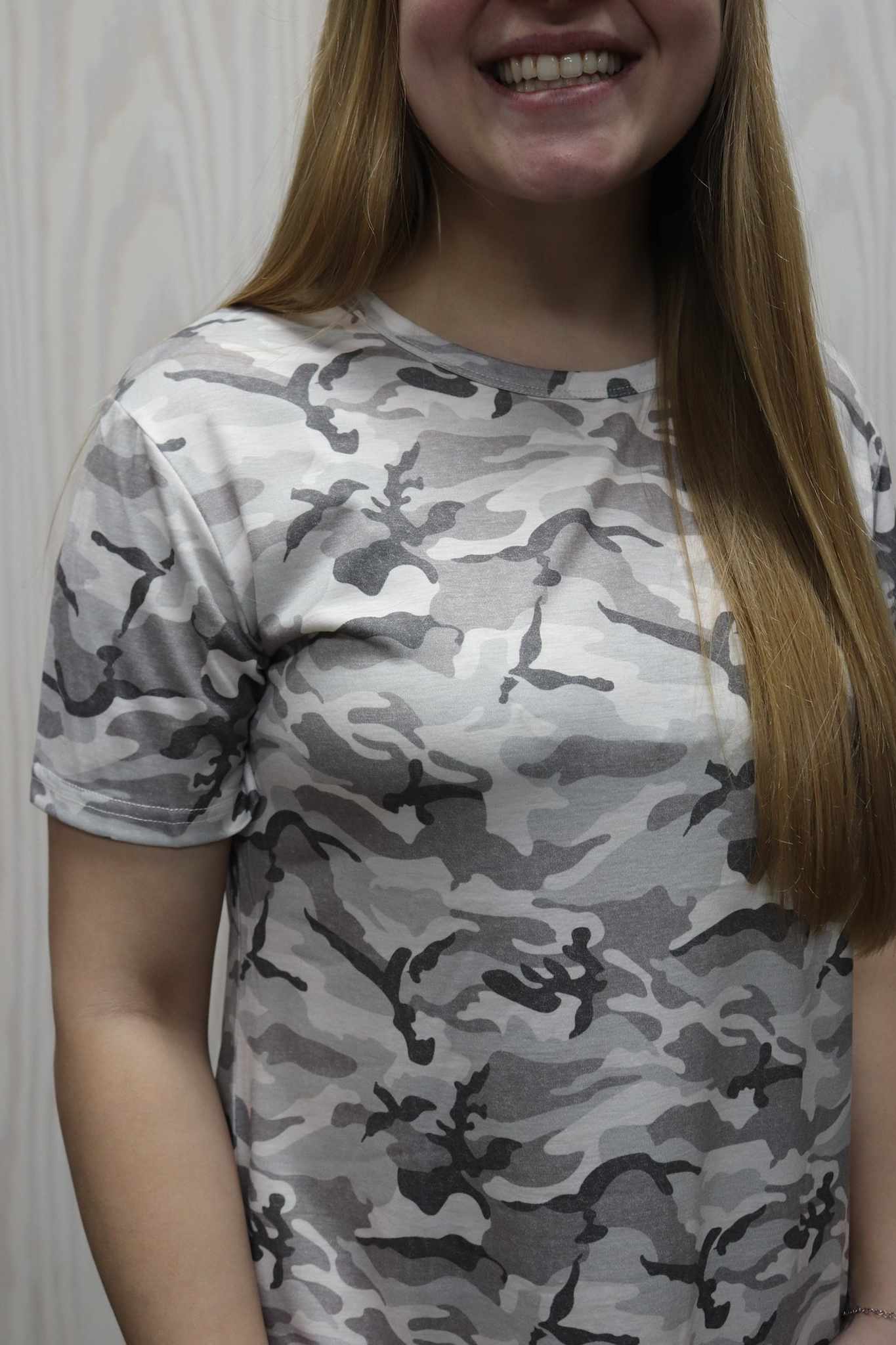 Gray Camouflage T-shirt Dress