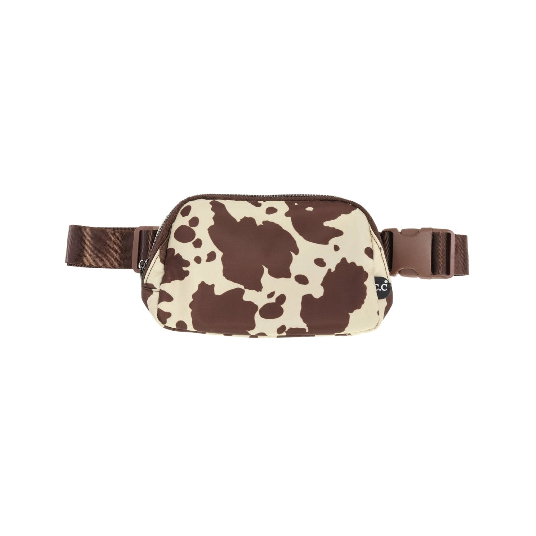 Brown Cow Print Belt Bag