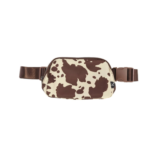 Brown Cow Print Belt Bag