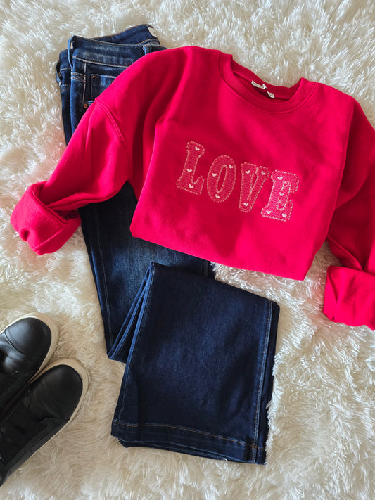 Red Lace Love Sweatshirt