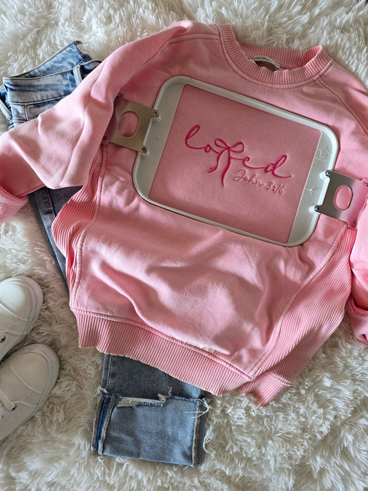 Dusty Pink Washed John 3:16 Sweatshirt