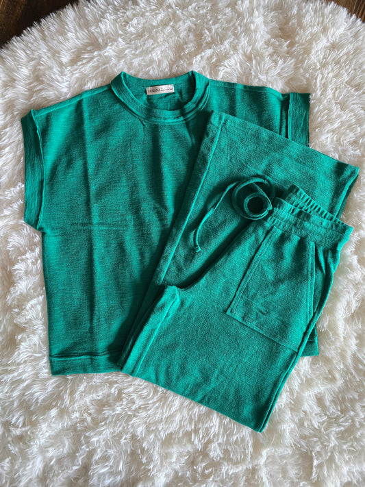Kelly Green Slub Set