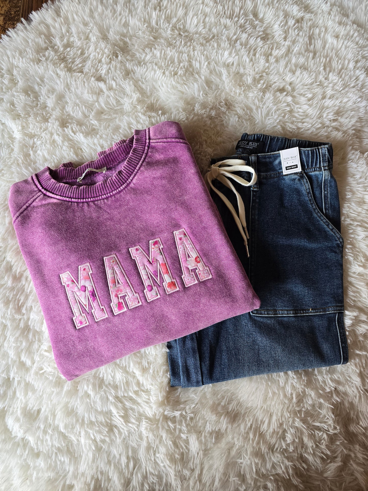 PLUS: Plum Acid Embroidered Mama Sweatshirt