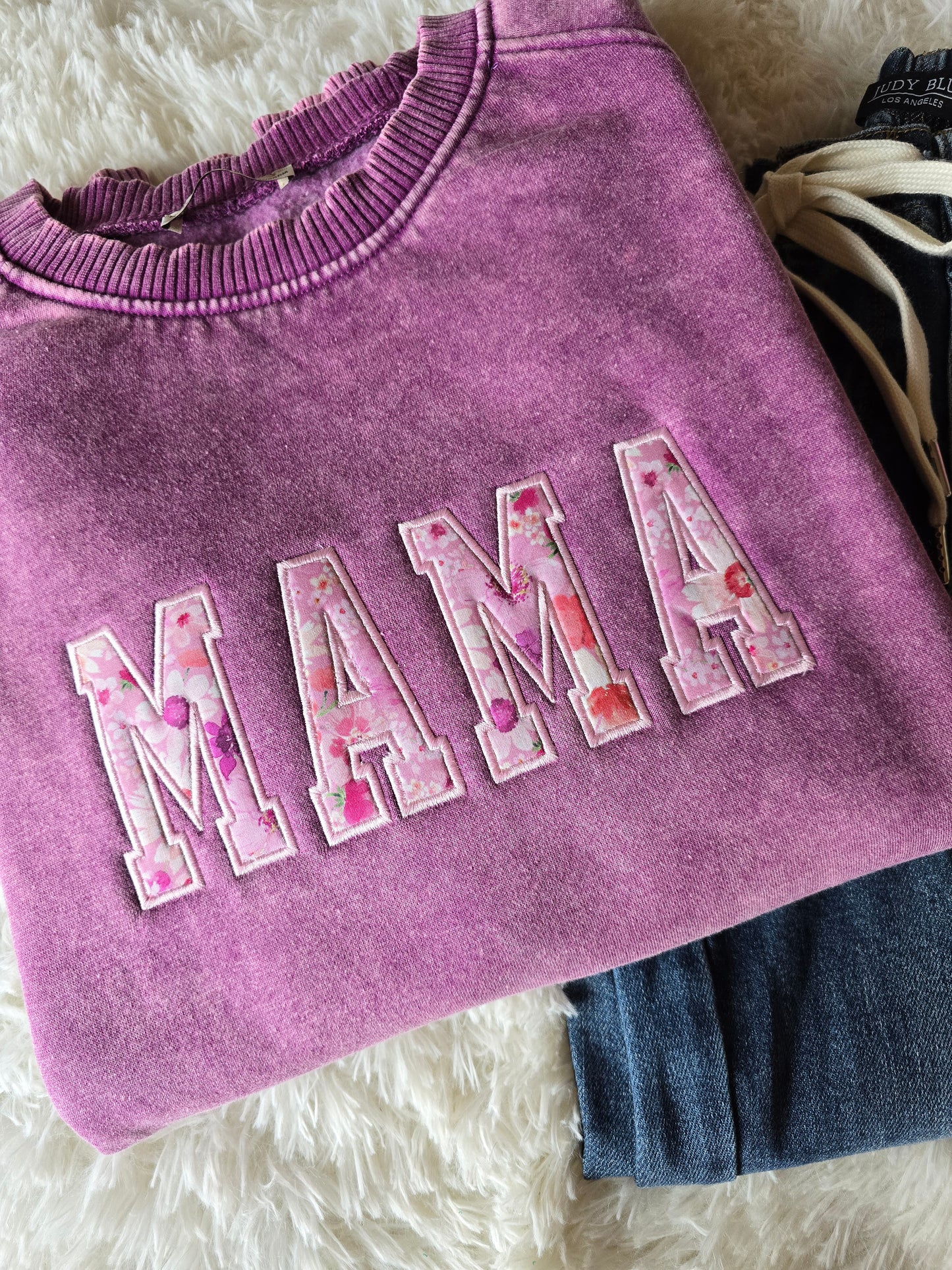 PLUS: Plum Acid Embroidered Mama Sweatshirt
