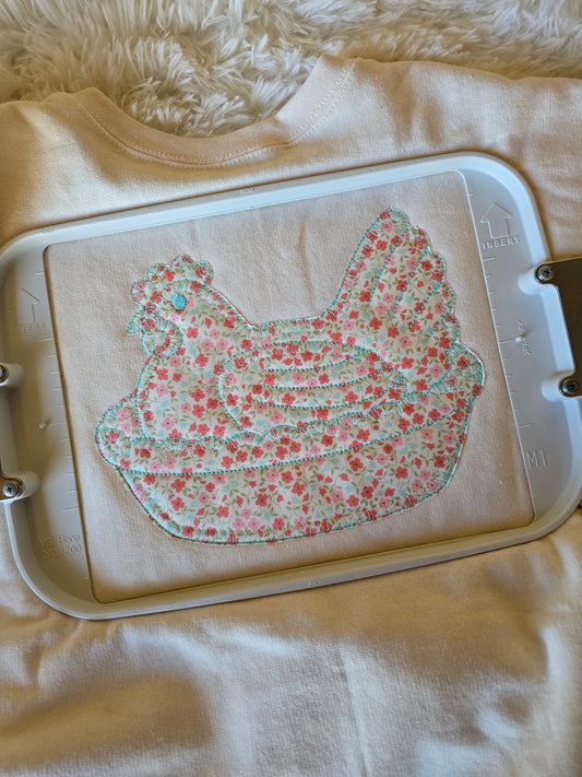 Embroidered Hen on a Nest Sweatshirt (Dainty Floral)
