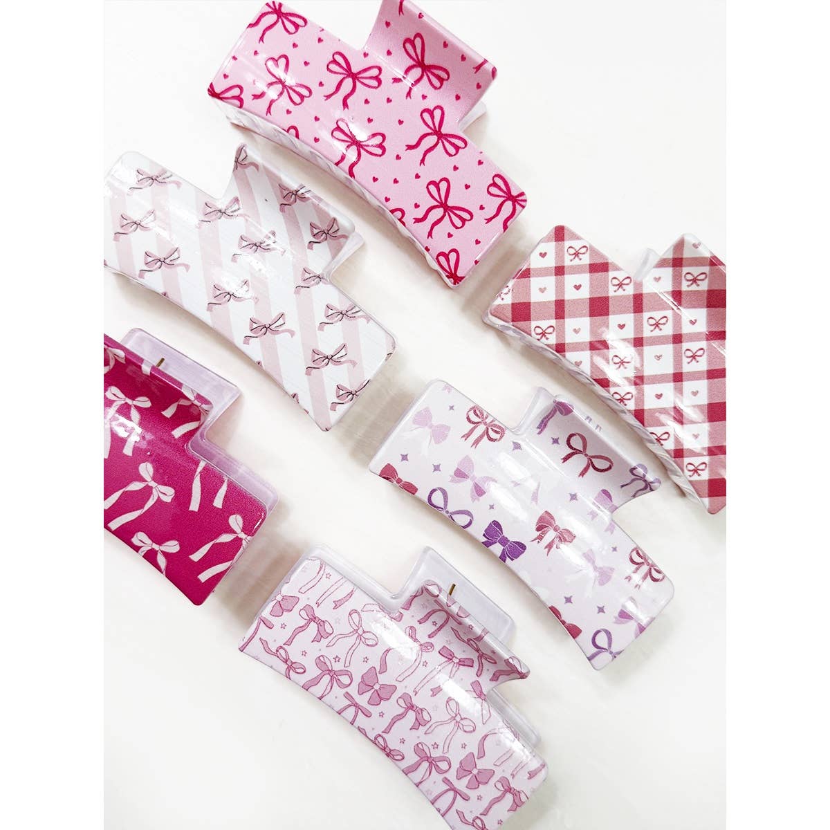 Assorted Bow Printed Claw Clips