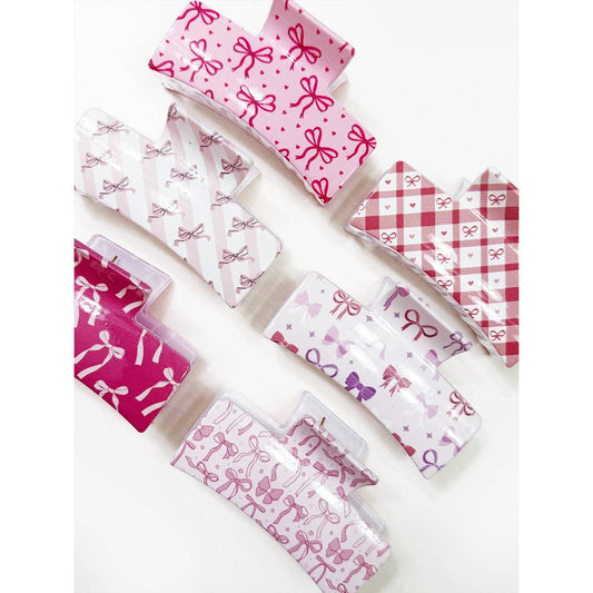 Assorted Bow Printed Claw Clips