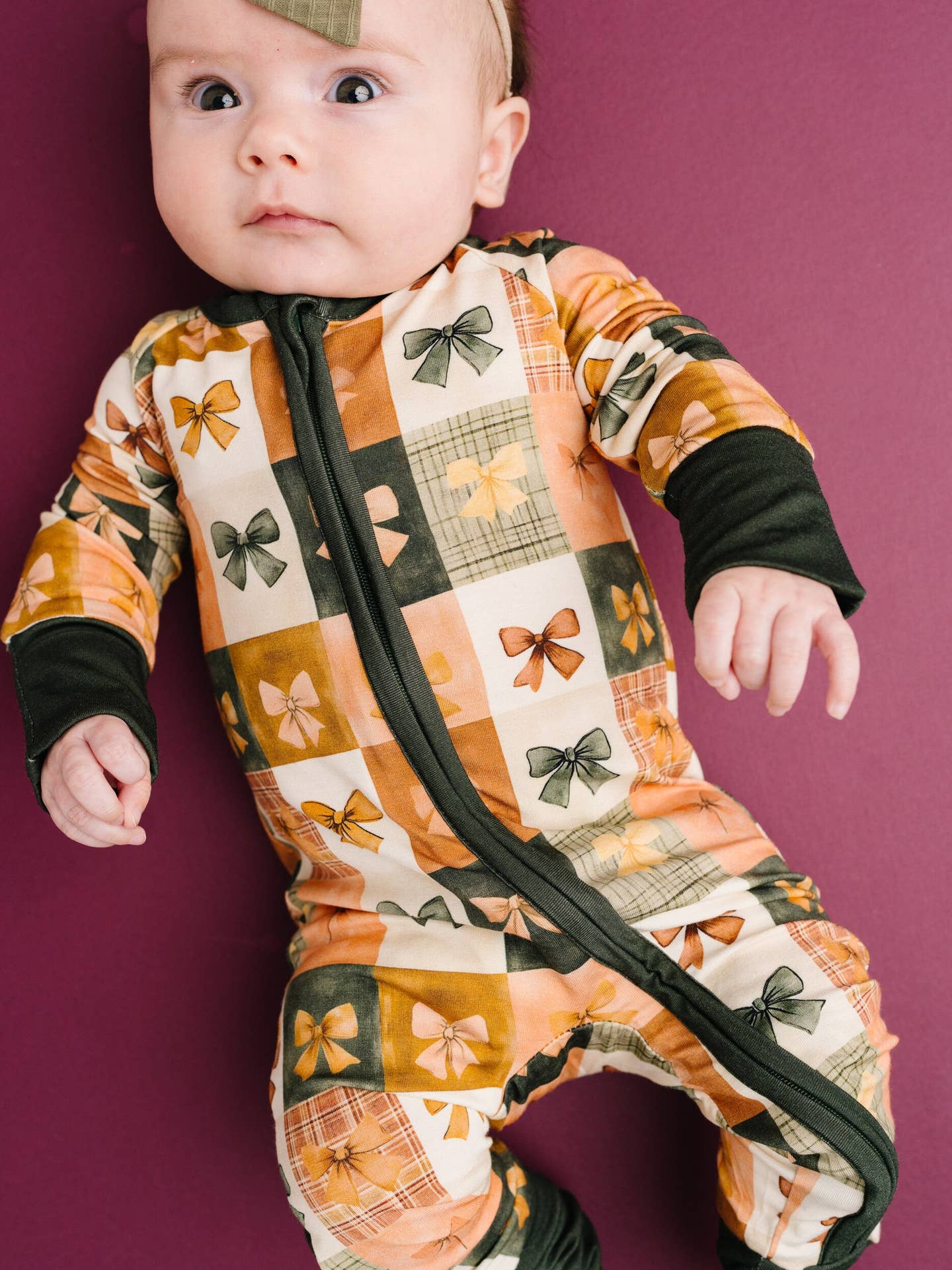 Fall Bow Patchwork Bamboo Sleeper