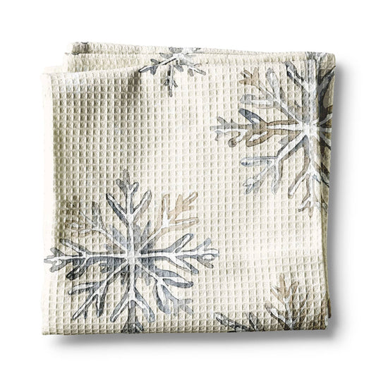 Cream Snowflake Kitchen Towel