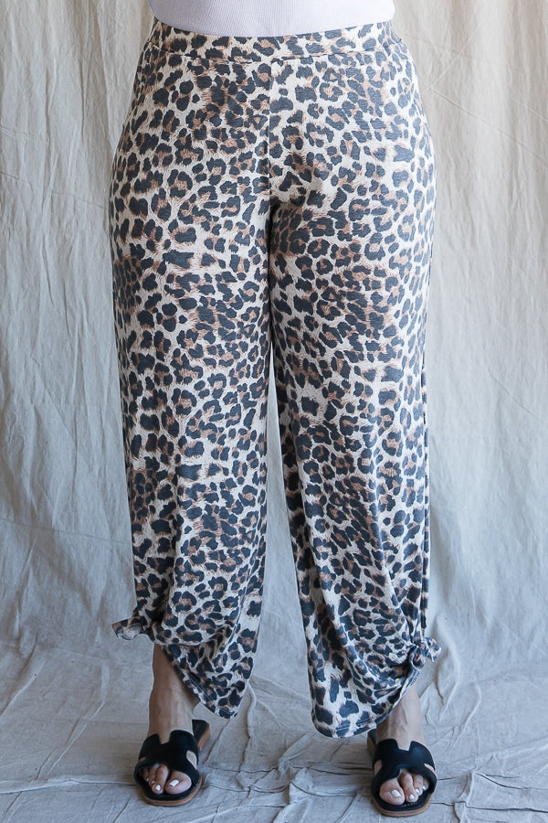 PLUS: Leopard Tie Ankle Pants