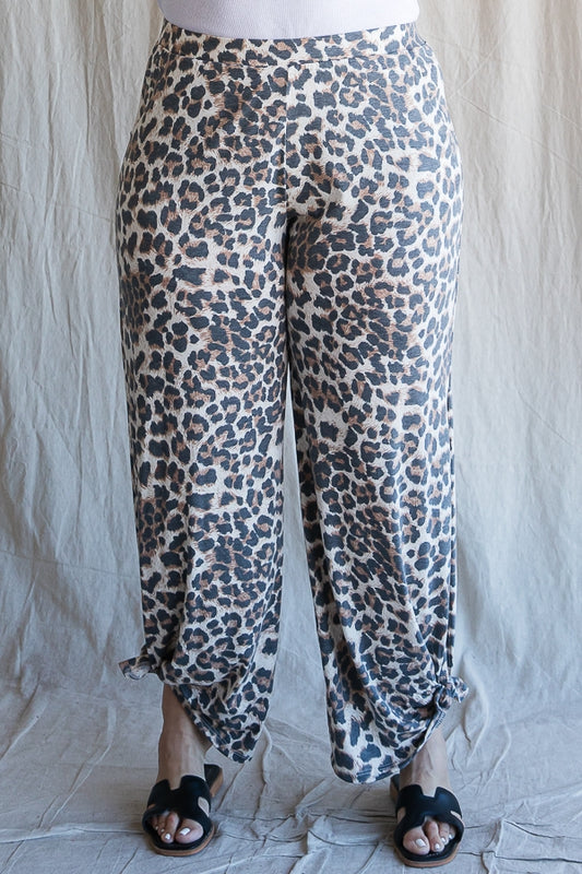 PLUS: Leopard Tie Ankle Pants
