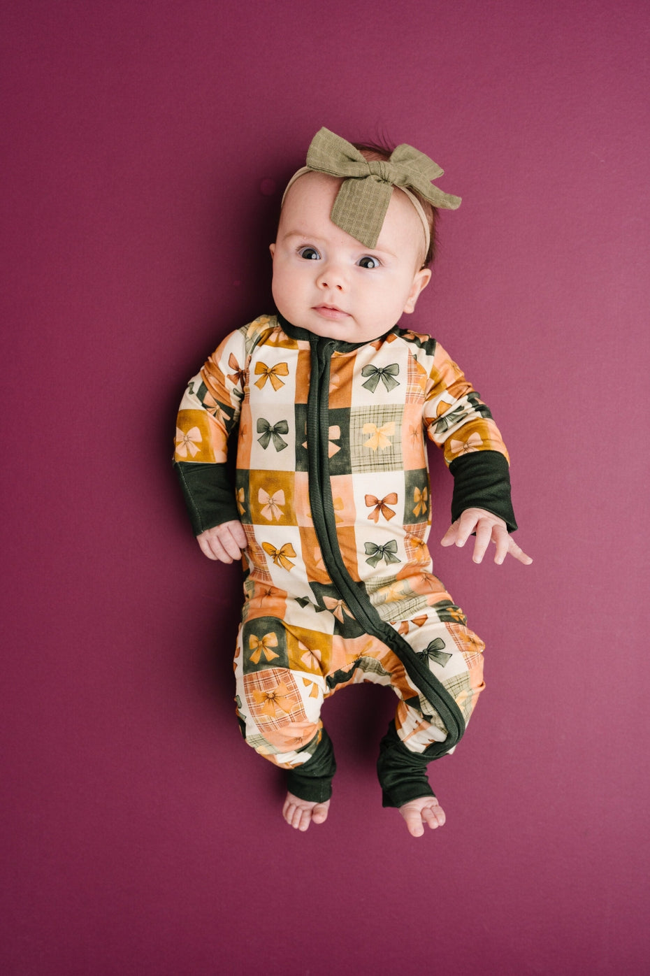 Fall Bow Patchwork Bamboo Sleeper