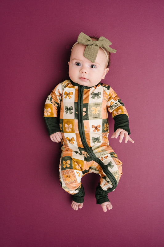 Fall Bow Patchwork Bamboo Sleeper