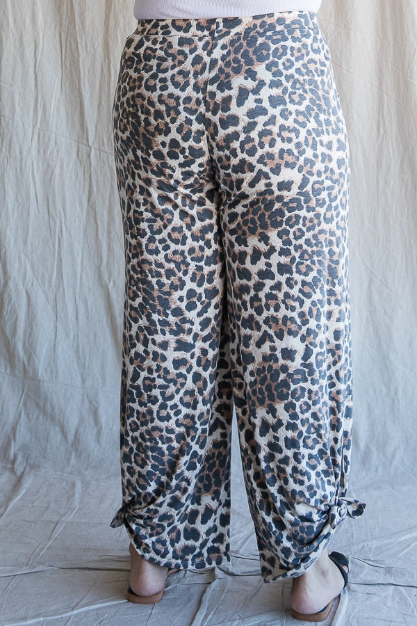 PLUS: Leopard Tie Ankle Pants