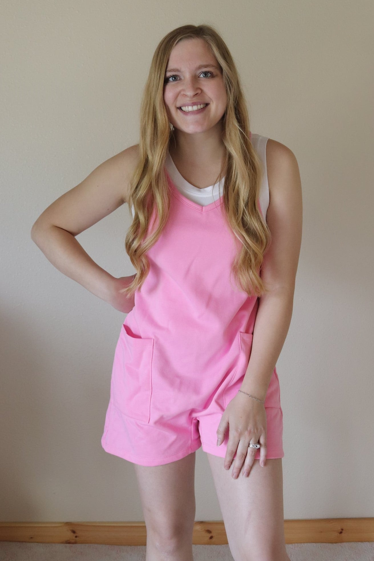 Pink Jersey Knit Romper