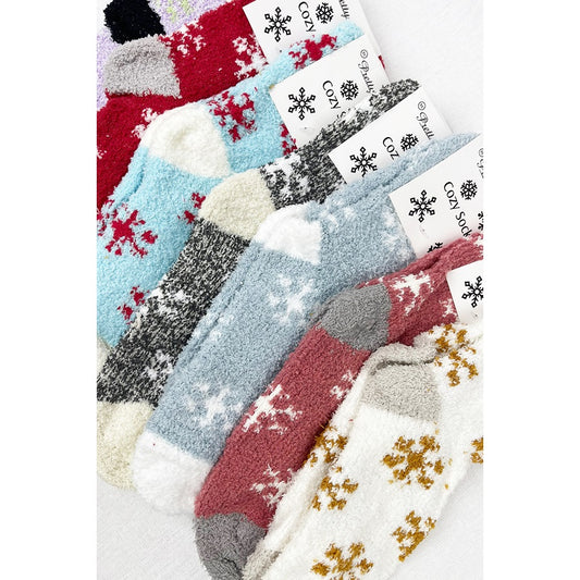 Assorted Snowflake Cozy Socks