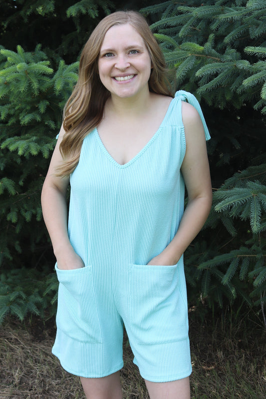 Aqua Urban Ribbed Romper