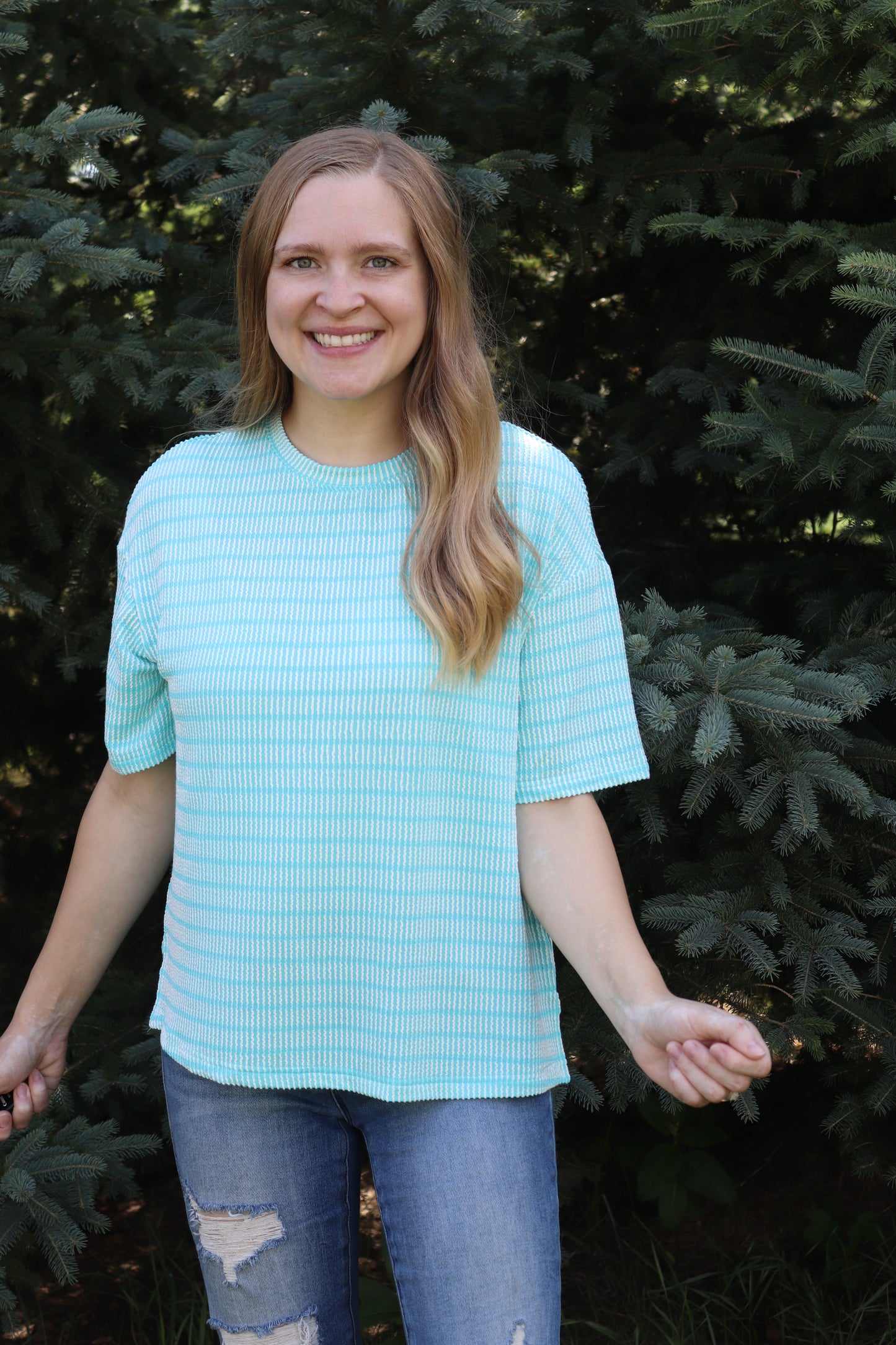 Aqua Urban Ribbed Striped Set