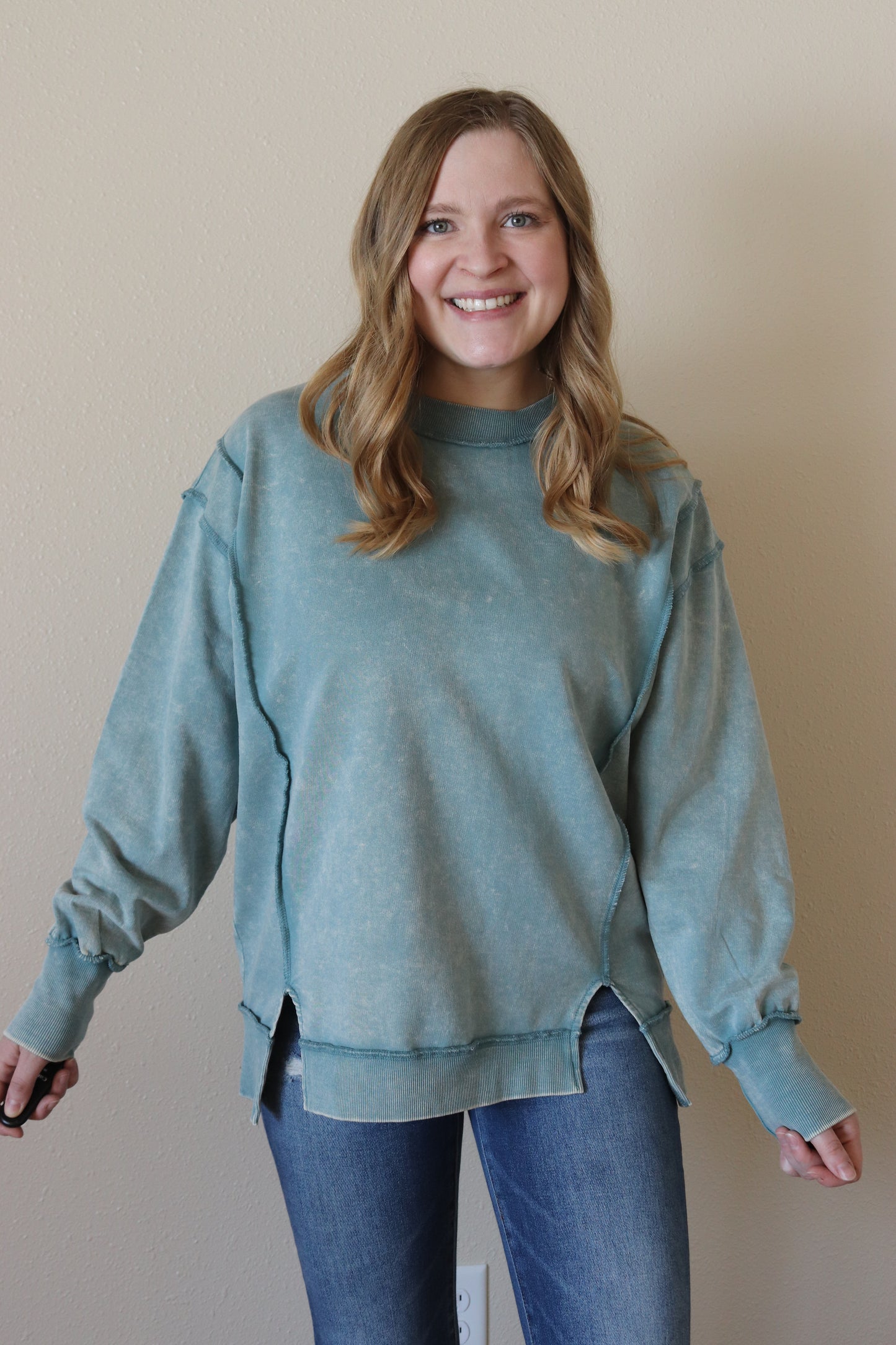 Ash Blue Washed Sweatshirt
