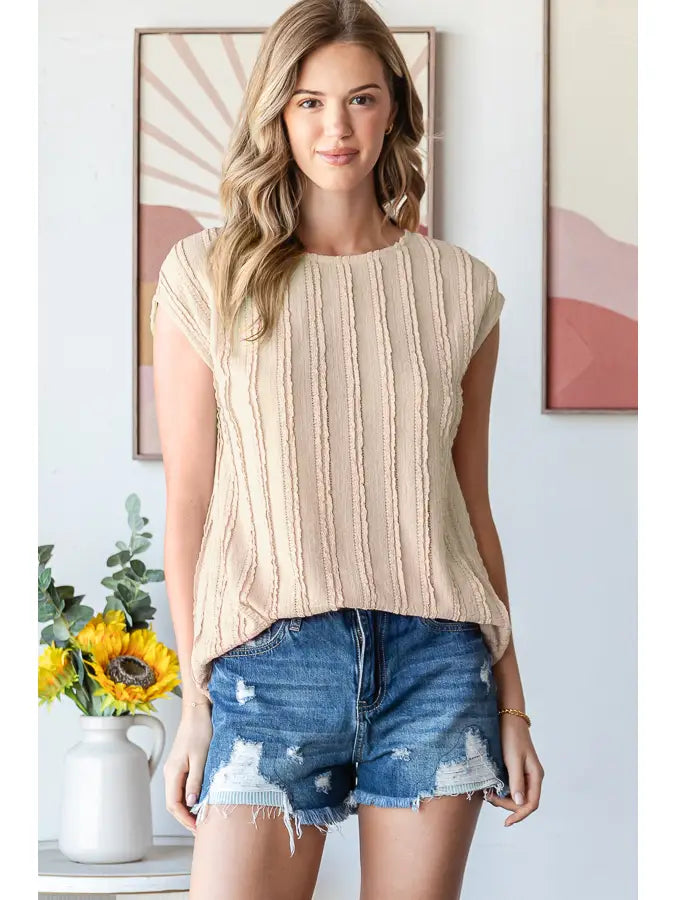 Beige Textured Top