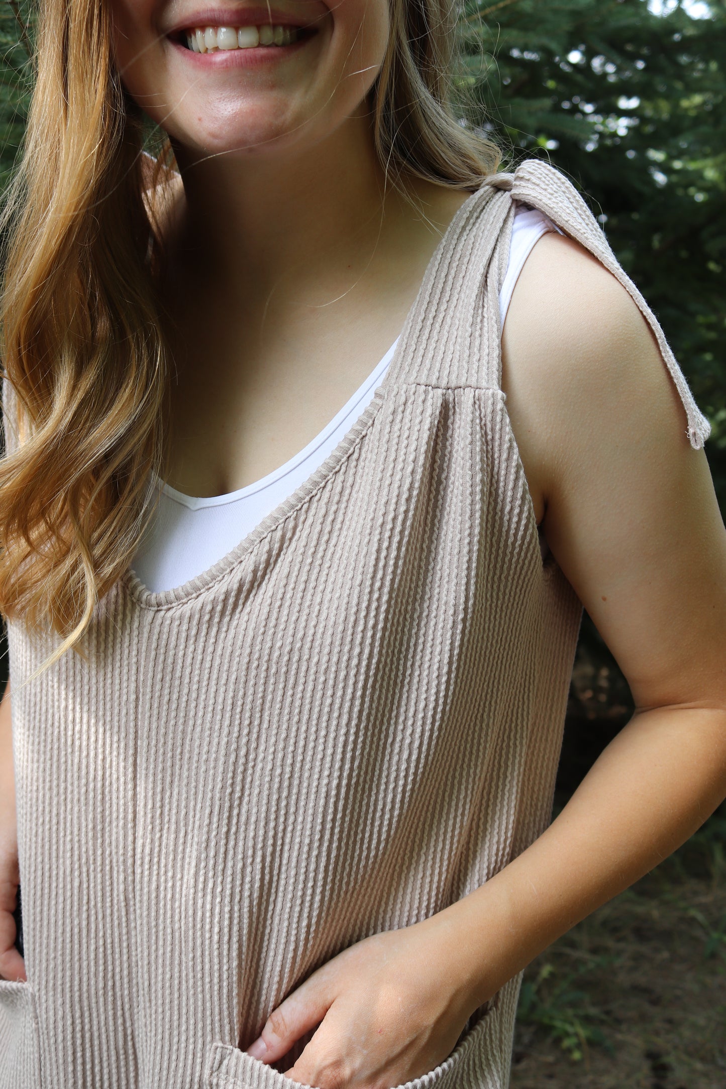 Beige Urban Ribbed Romper