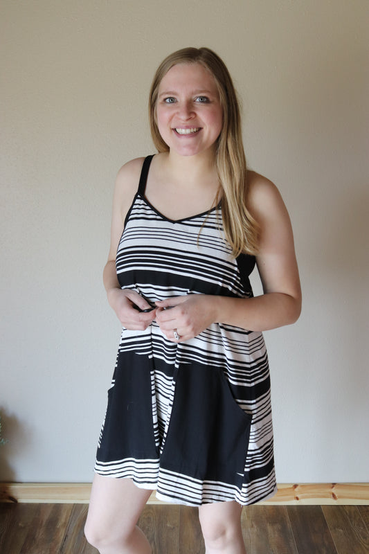 Black Striped Dress