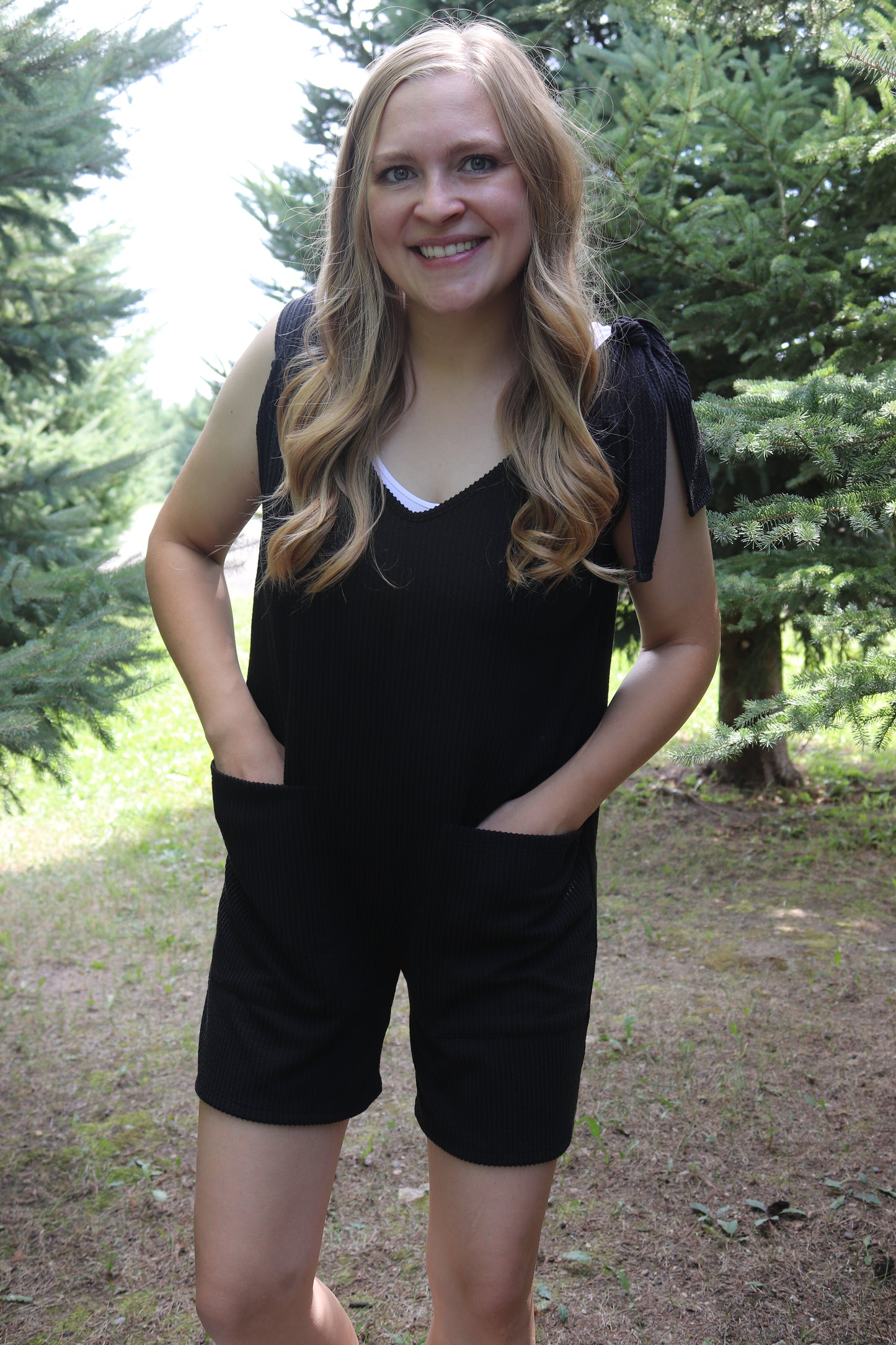 Black Urban Ribbed Romper