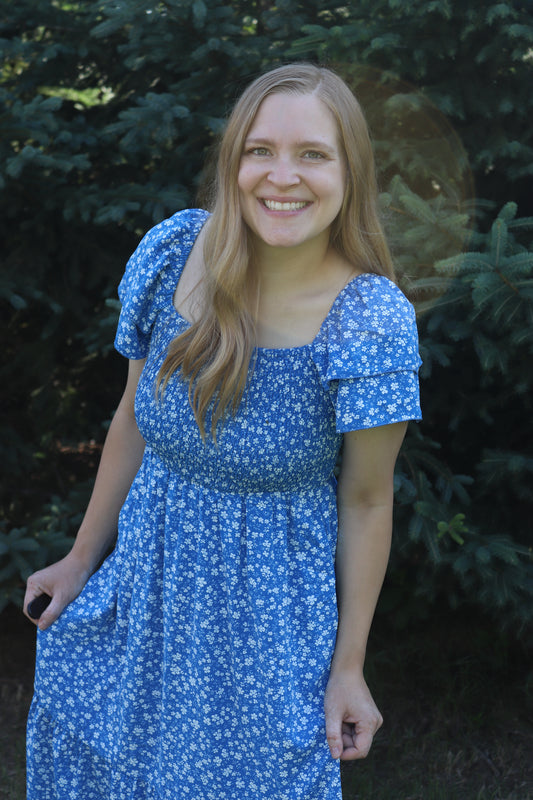 Blue Floral Dress