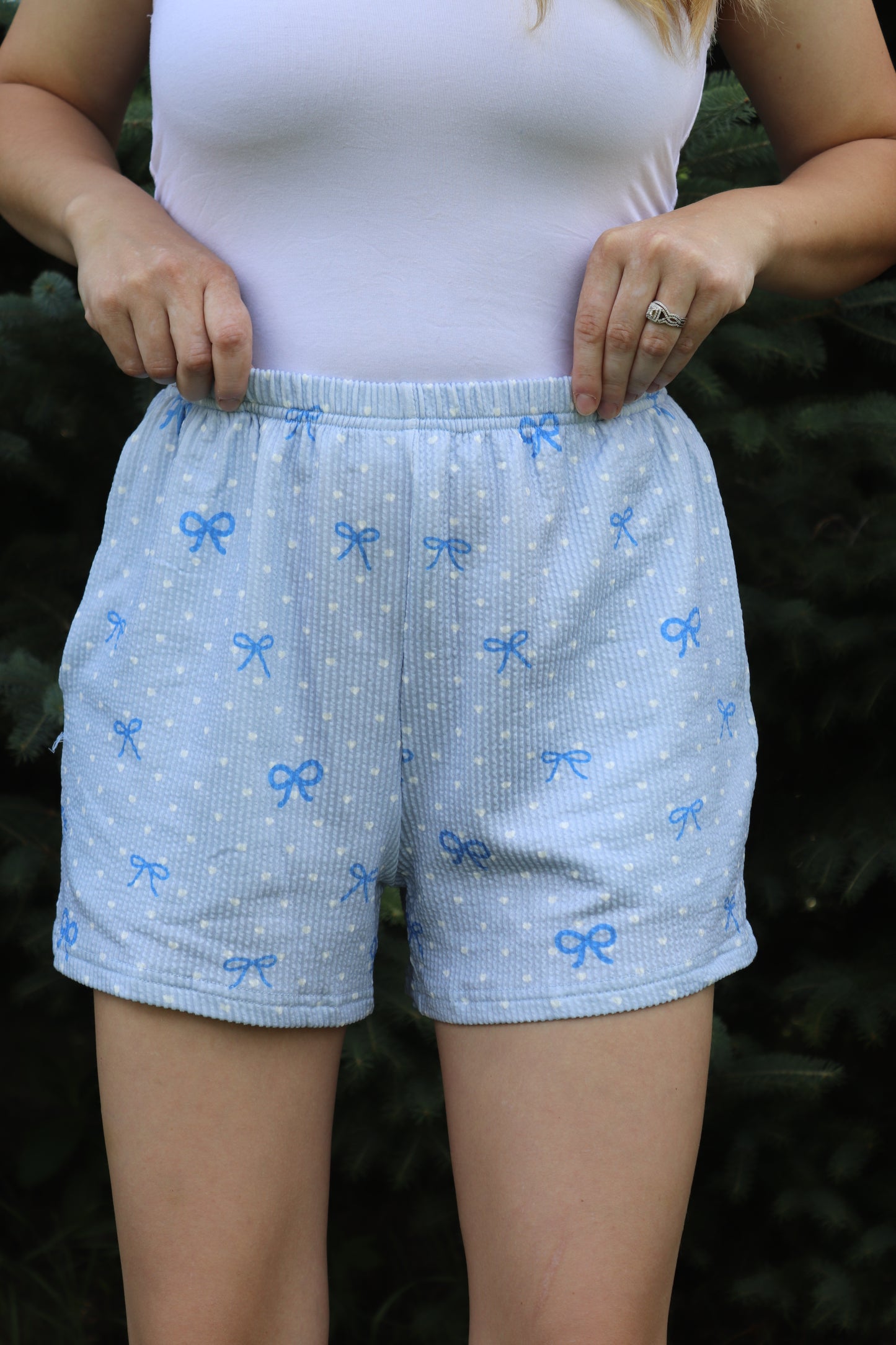 Blue Urban Ribbed Bow Set