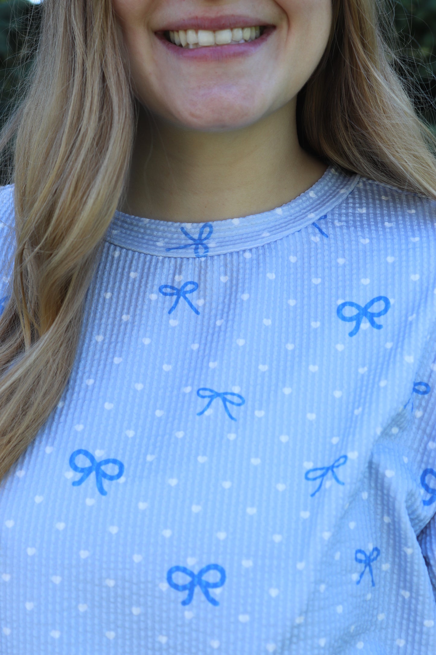 Blue Urban Ribbed Bow Set