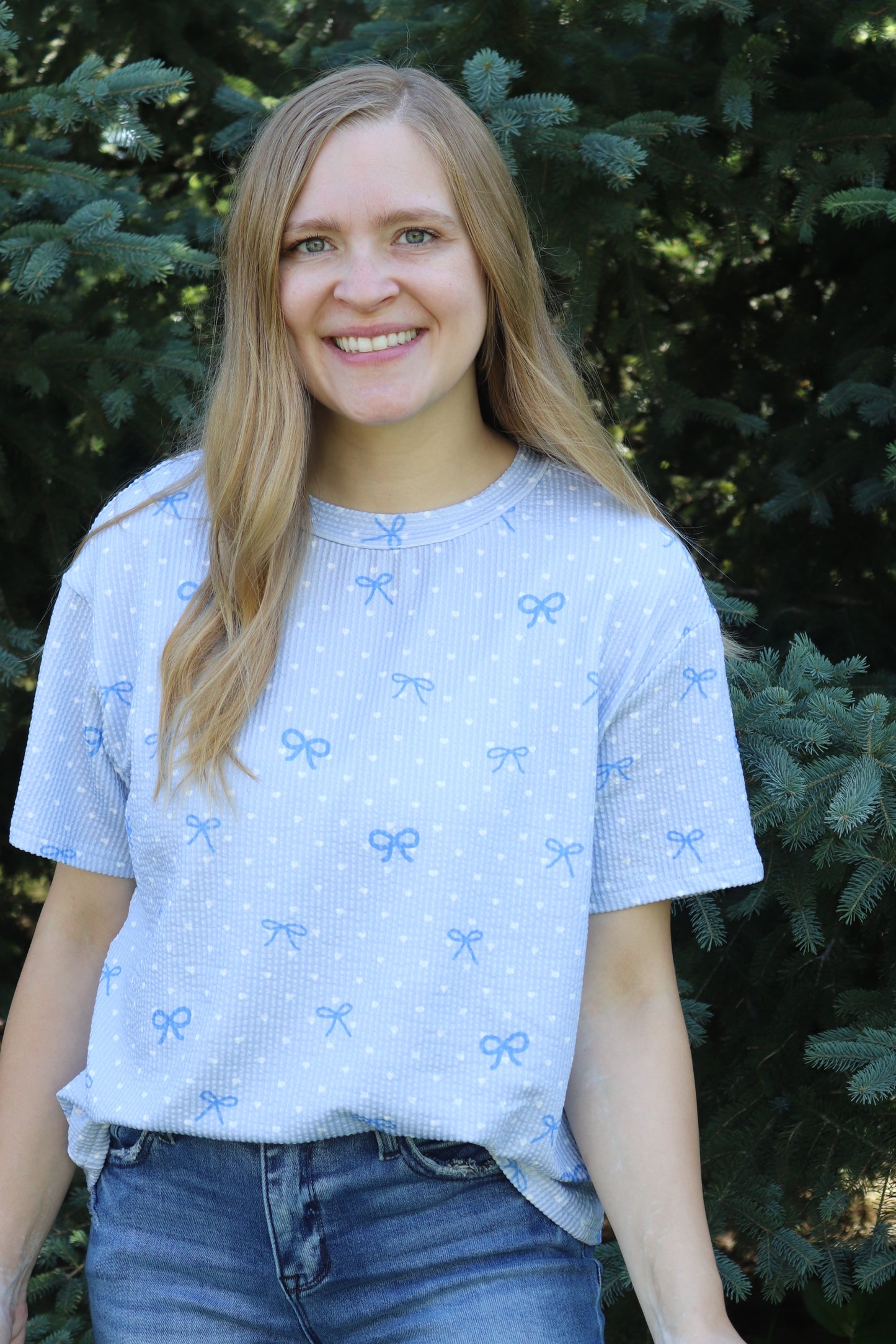 Blue Urban Ribbed Bow Set