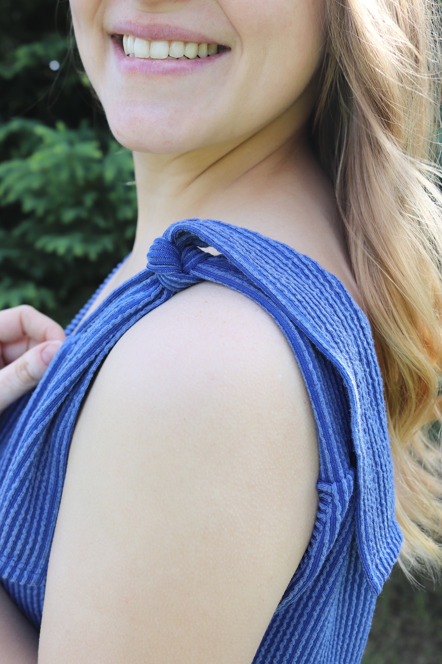 Blue Urban Ribbed Romper