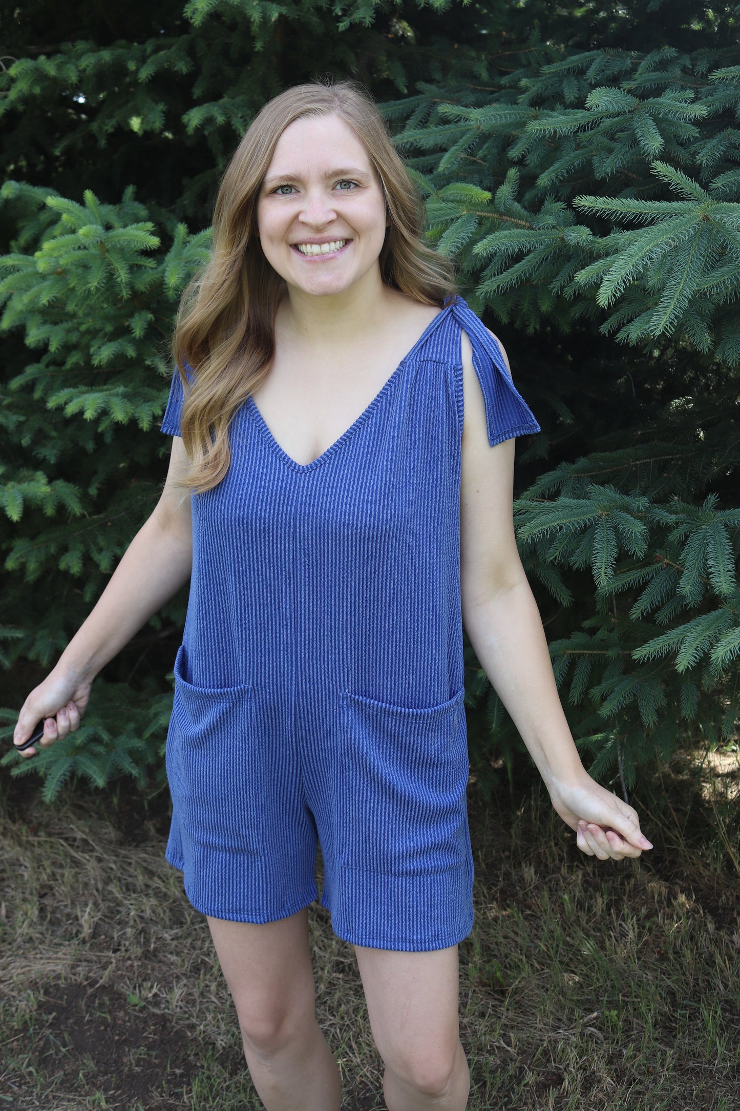 Blue Urban Ribbed Romper