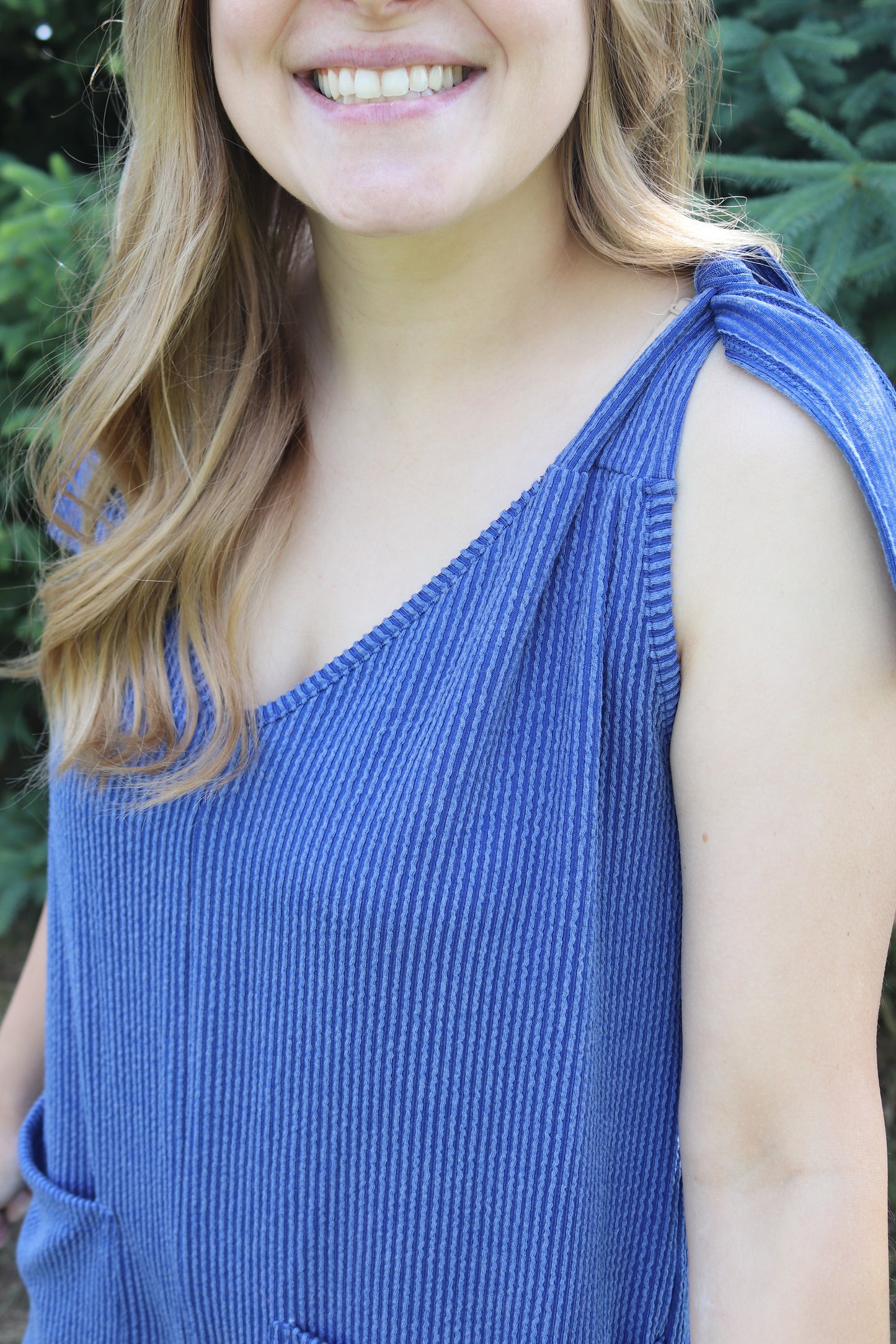 Blue Urban Ribbed Romper