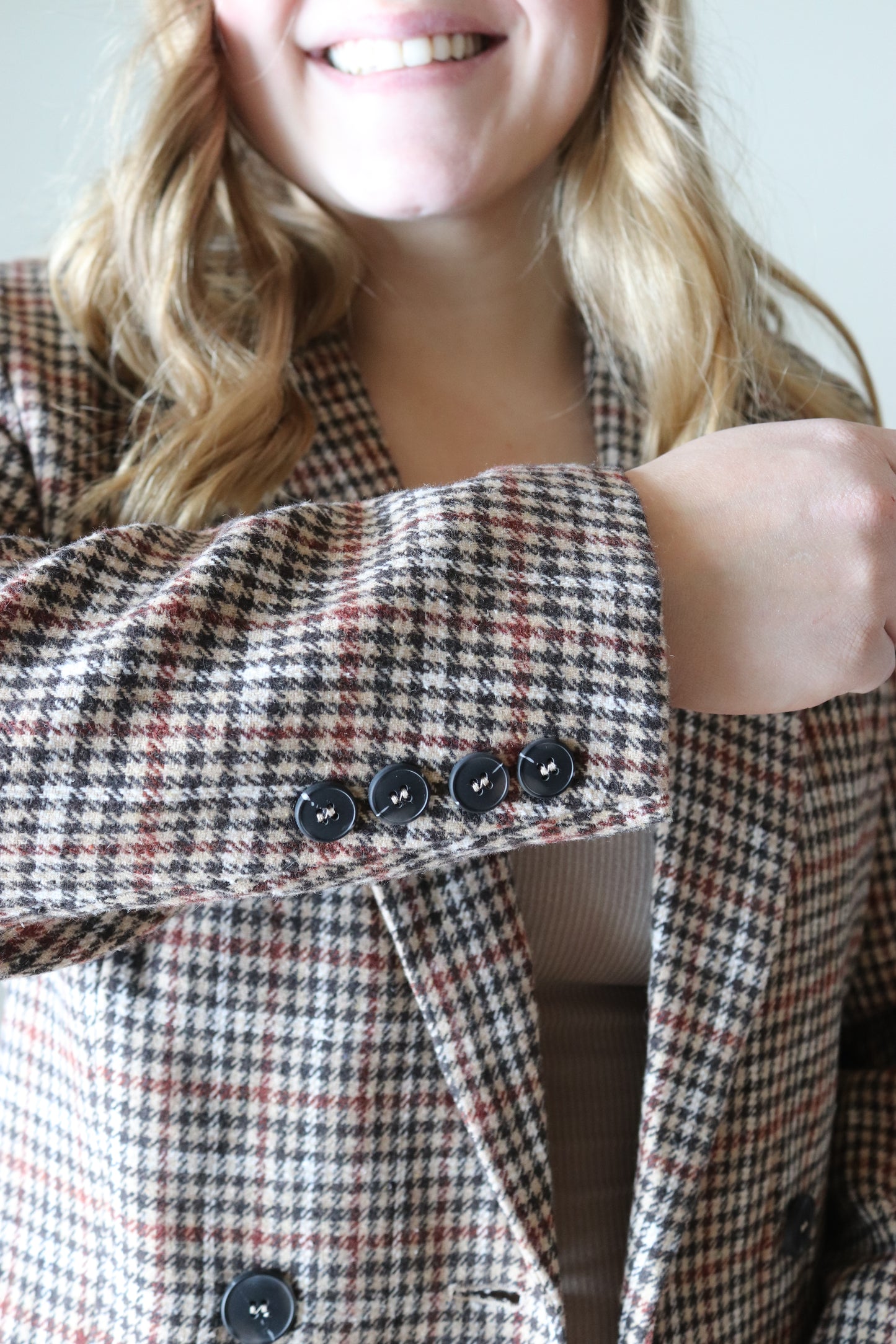 Brown Houndstooth Blazer