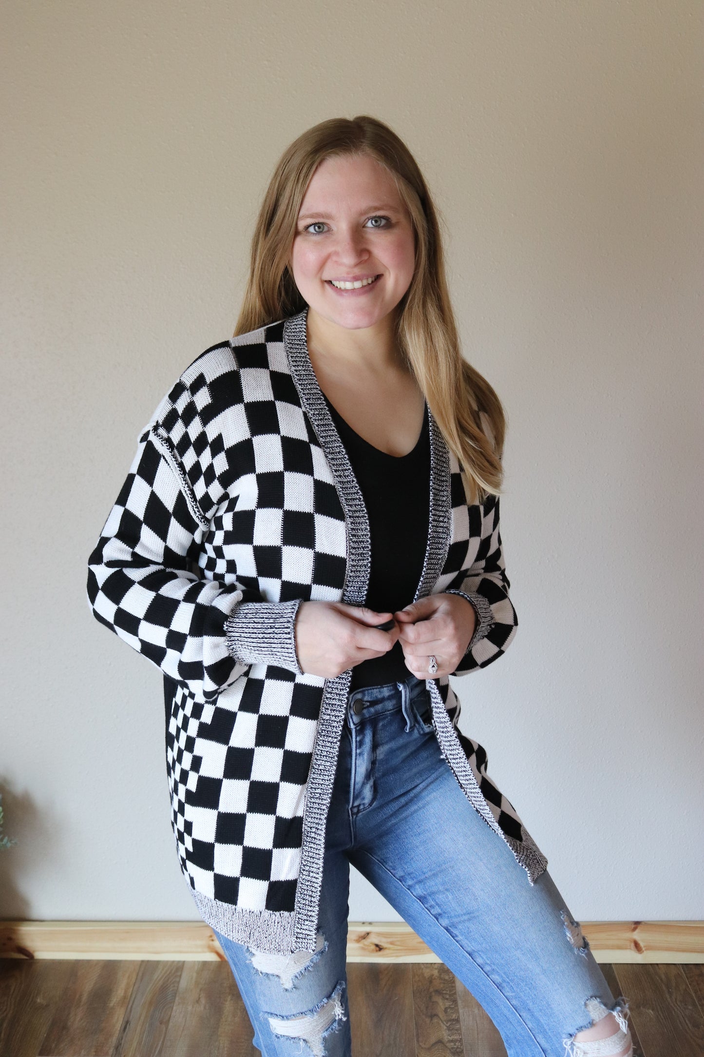 Checkered Cardigan