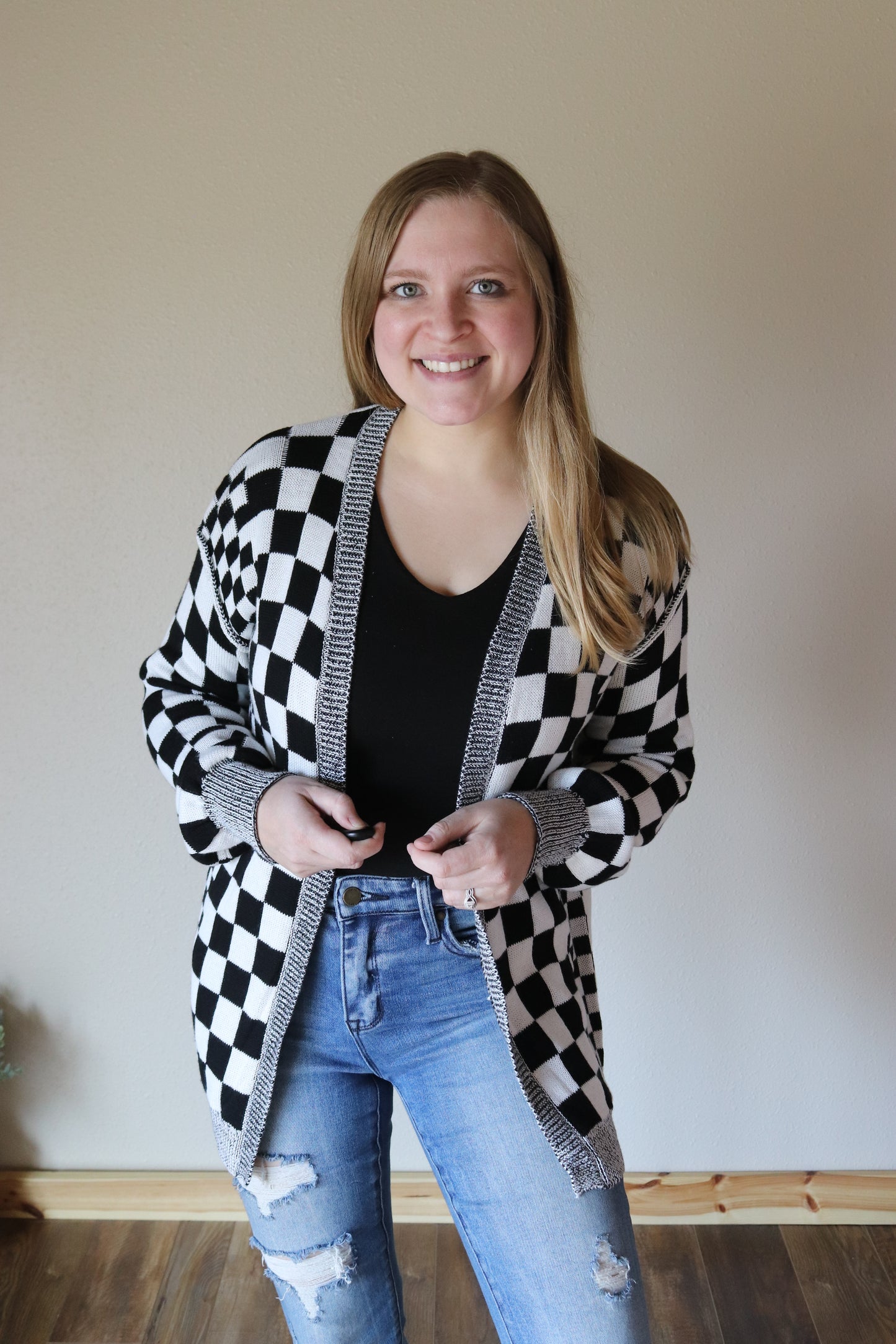 Checkered Cardigan