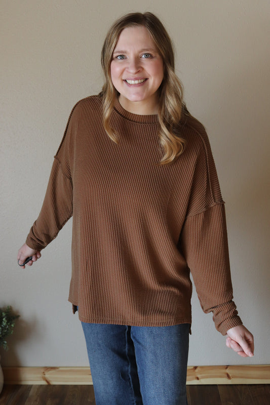 Coffee Urban Ribbed Long Sleeve