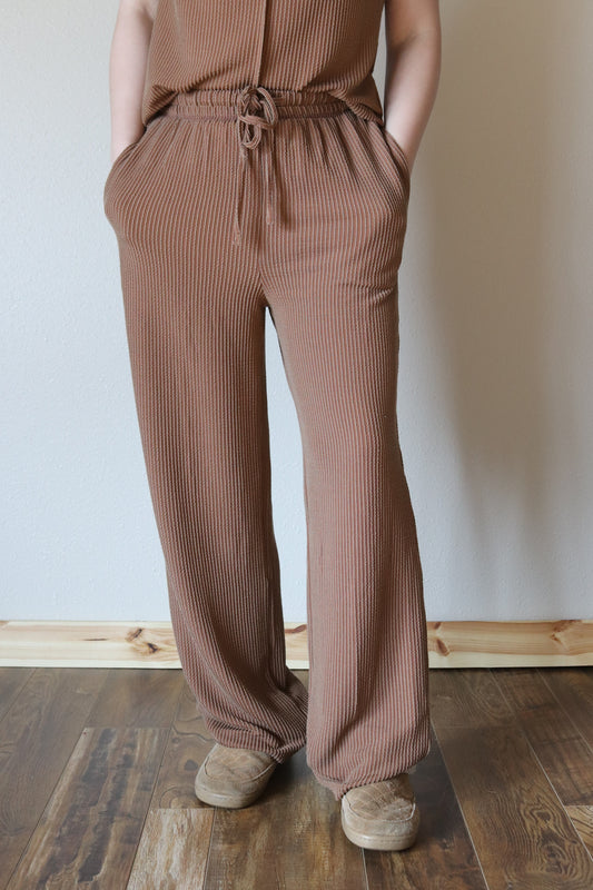 Coffee Urban Ribbed Pants