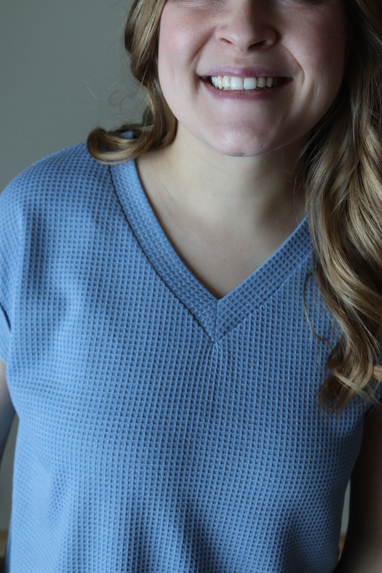Denim Thermal Knit Top